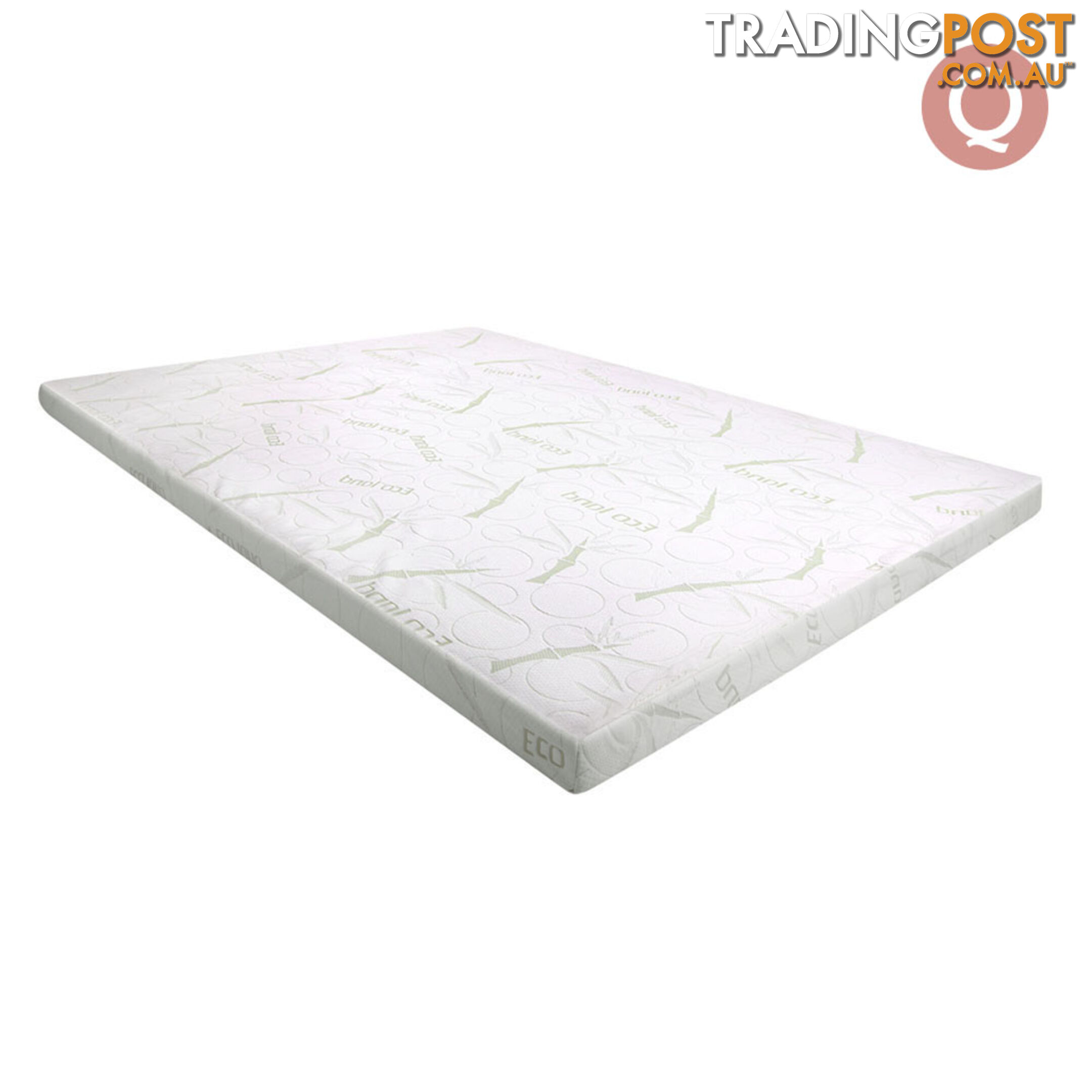 Memory Foam Mattress Topper w/ Bamboo Fabric Cover 7cm Queen