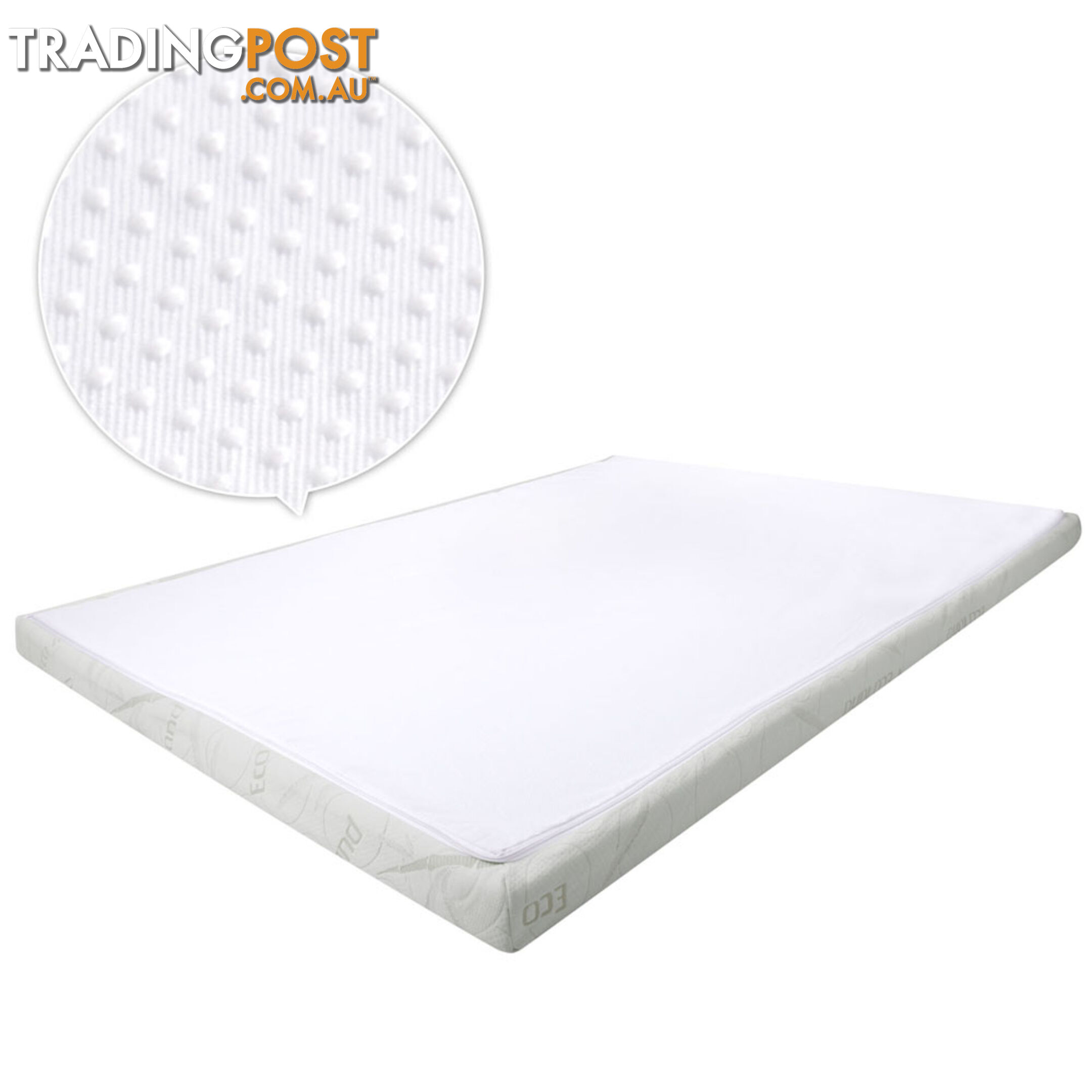 Memory Foam Mattress Topper w/ Bamboo Fabric Cover 7cm Queen