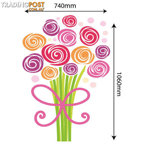 Extra Large Size Bouquet of Flowers Wall Stickers - Totally Movable
