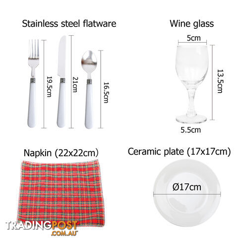 4 Person Picnic Basket Set w/ Cooler Bag Blanket - photo 3 of 8