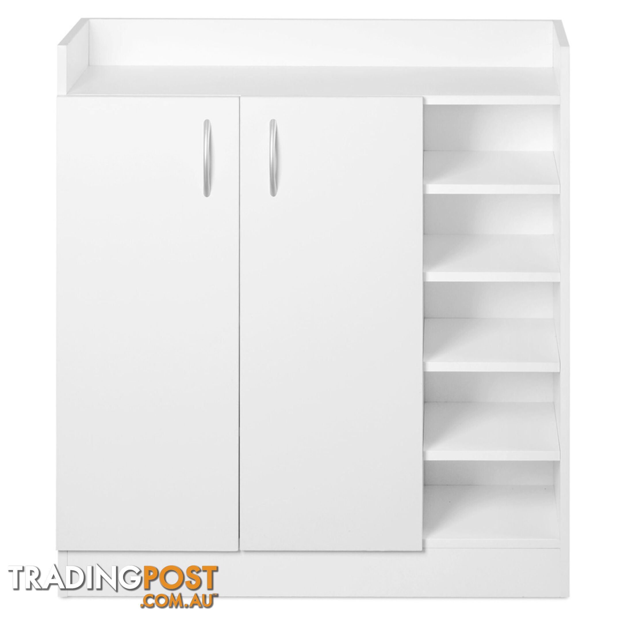 2 Doors Shoe Cabinet Storage Cupboard White