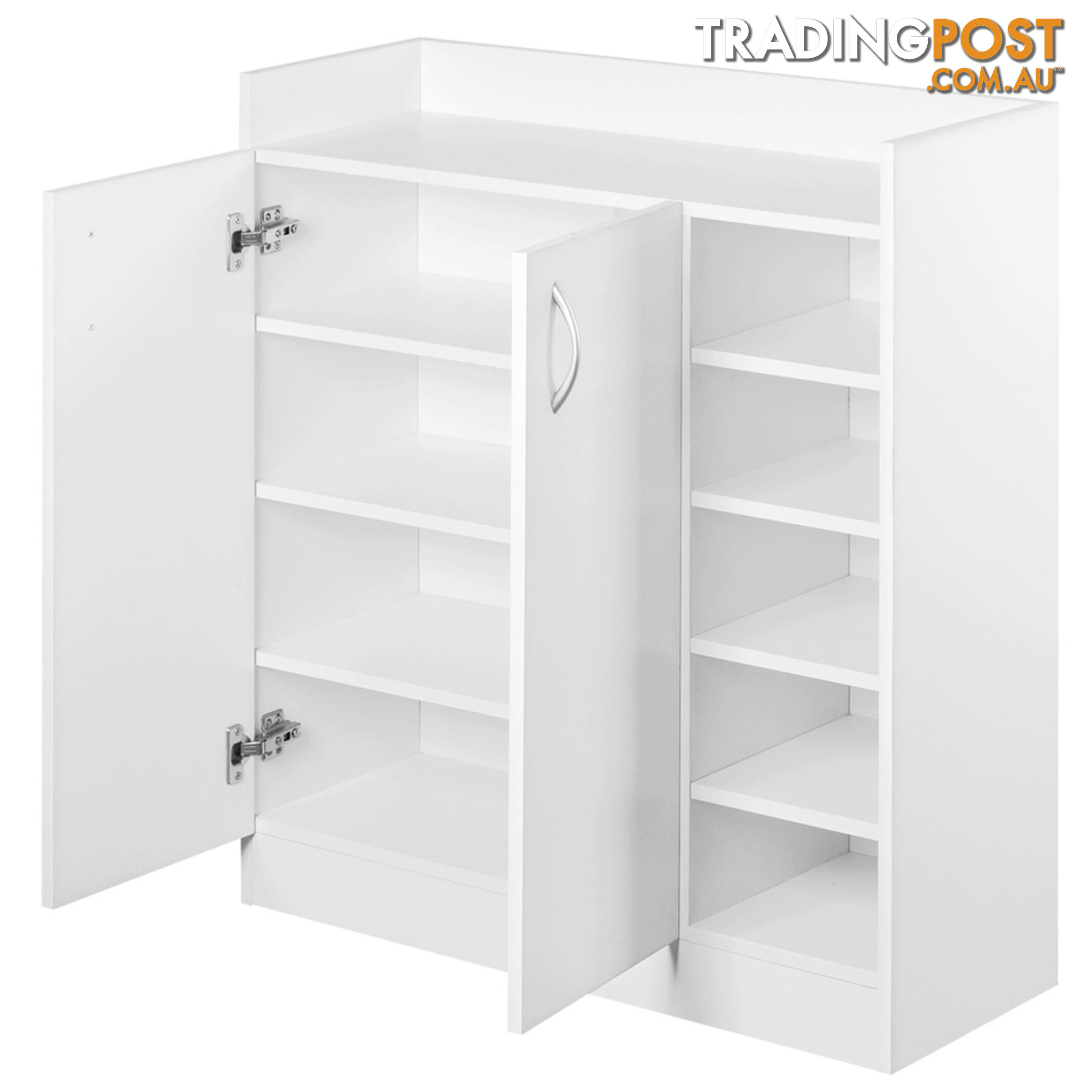 2 Doors Shoe Cabinet Storage Cupboard White