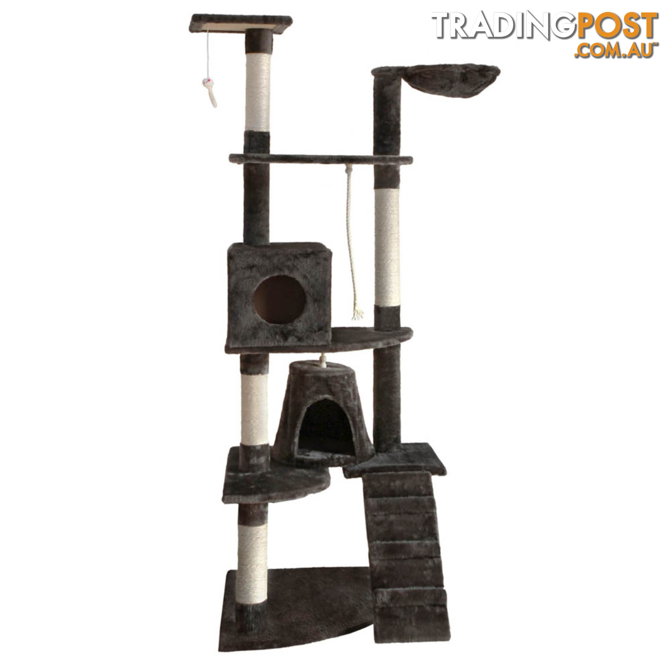 Cat Scratching Poles Post Furniture Tree 193cm Dark Grey