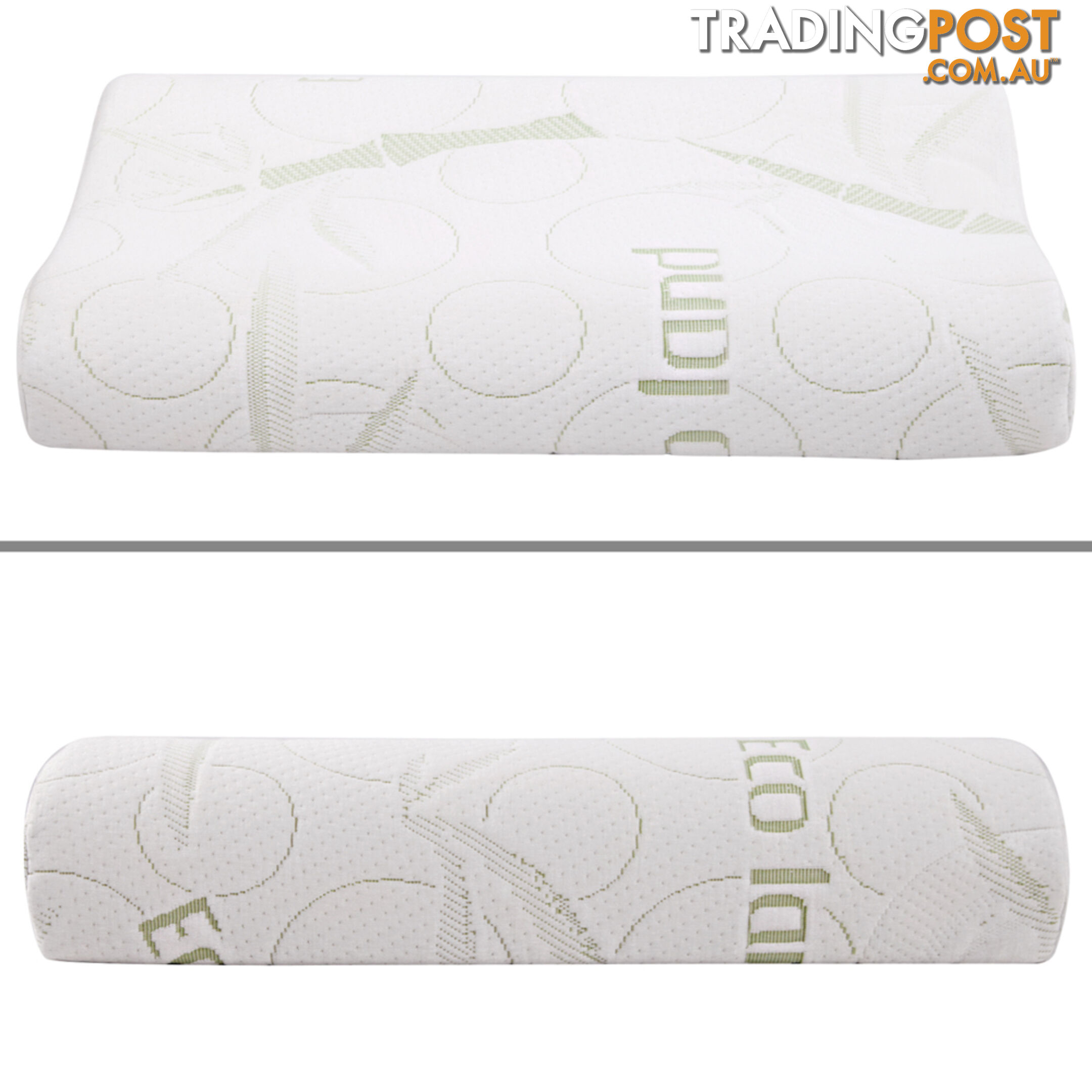 Set of 2 Bamboo Fabric Cover Contour Memory Foam Pillow 50 x 30 cm