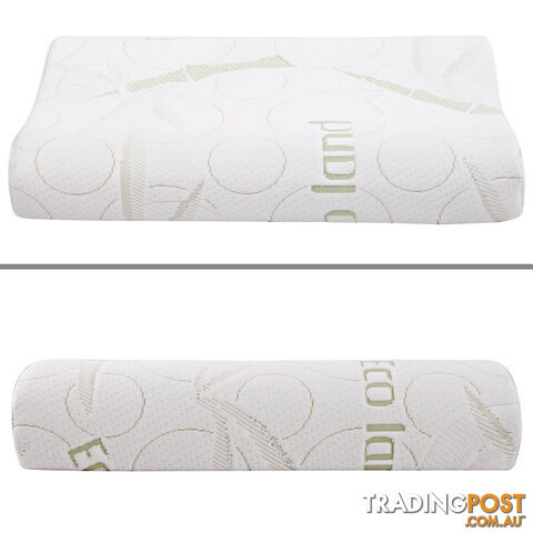 Set of 2 Bamboo Fabric Cover Contour Memory Foam Pillow 50 x 30 cm