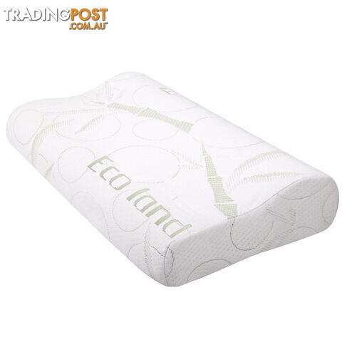 Set of 2 Bamboo Fabric Cover Contour Memory Foam Pillow 50 x 30 cm