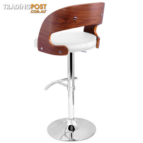 PU Leather Wooden Kitchen Bar Stool Padded Seat White - photo 4 of 9