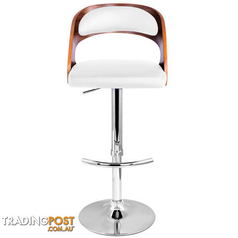 PU Leather Wooden Kitchen Bar Stool Padded Seat White - photo 3 of 9