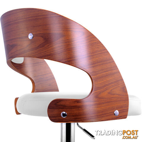 PU Leather Wooden Kitchen Bar Stool Padded Seat White - photo 5 of 9