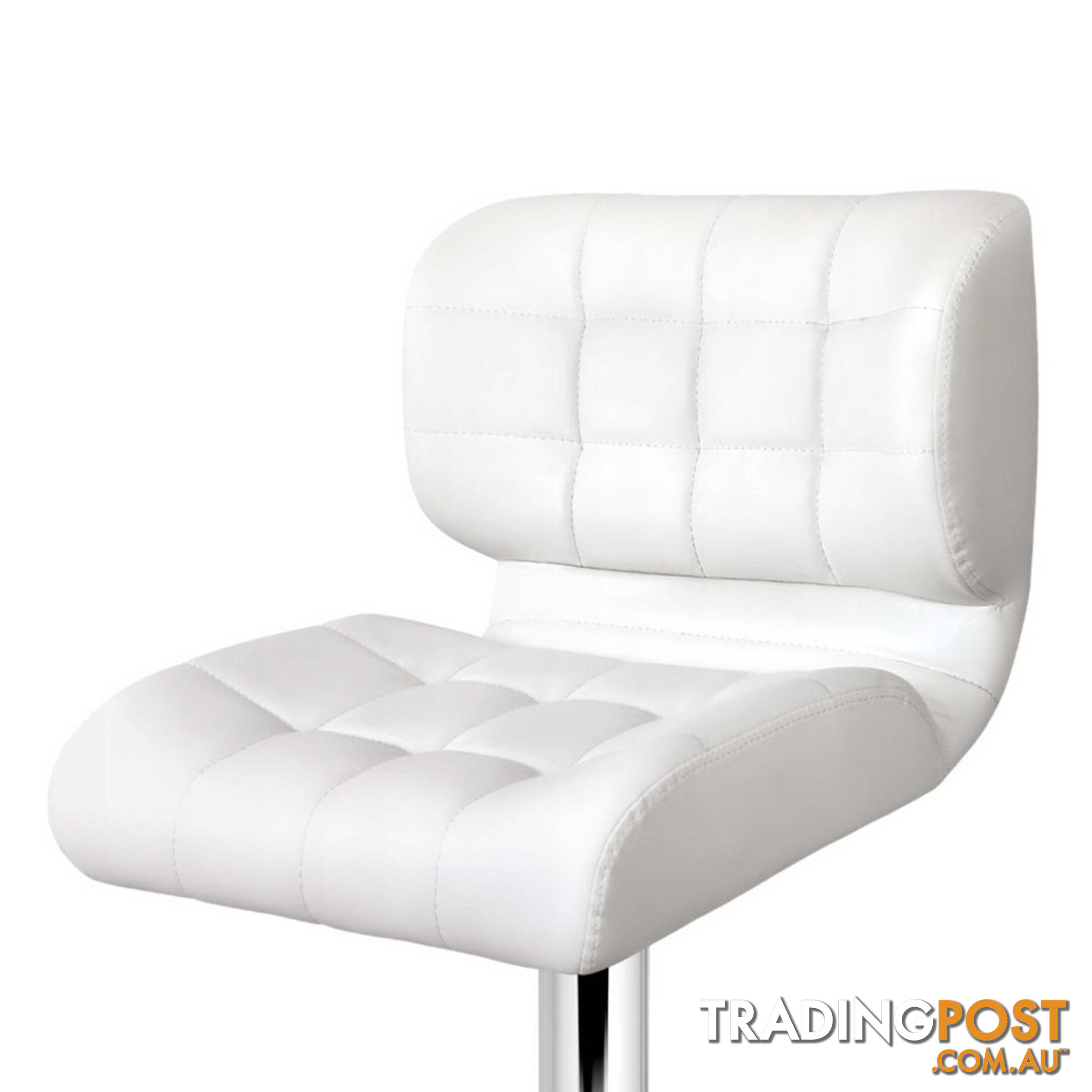 Set of 2 Leather Bar Stools - White