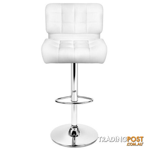 Set of 2 Leather Bar Stools - White