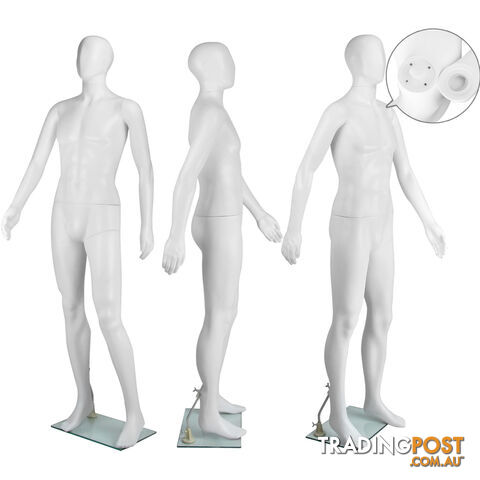 Full Body Male Mannequin Cloth Display Tailor Dressmaker White 186cm - photo 5 of 8