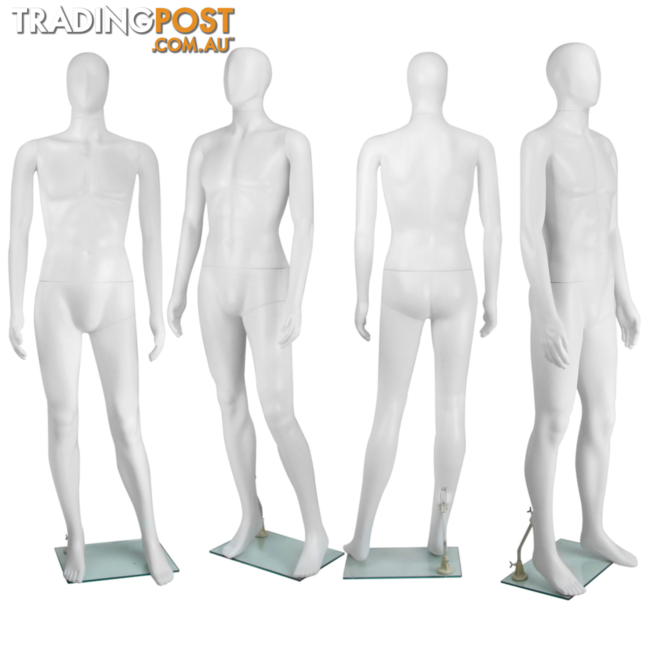 Full Body Male Mannequin Cloth Display Tailor Dressmaker White 186cm