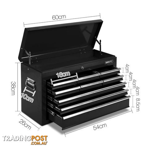 9 Drawers Tool Box Chest Black