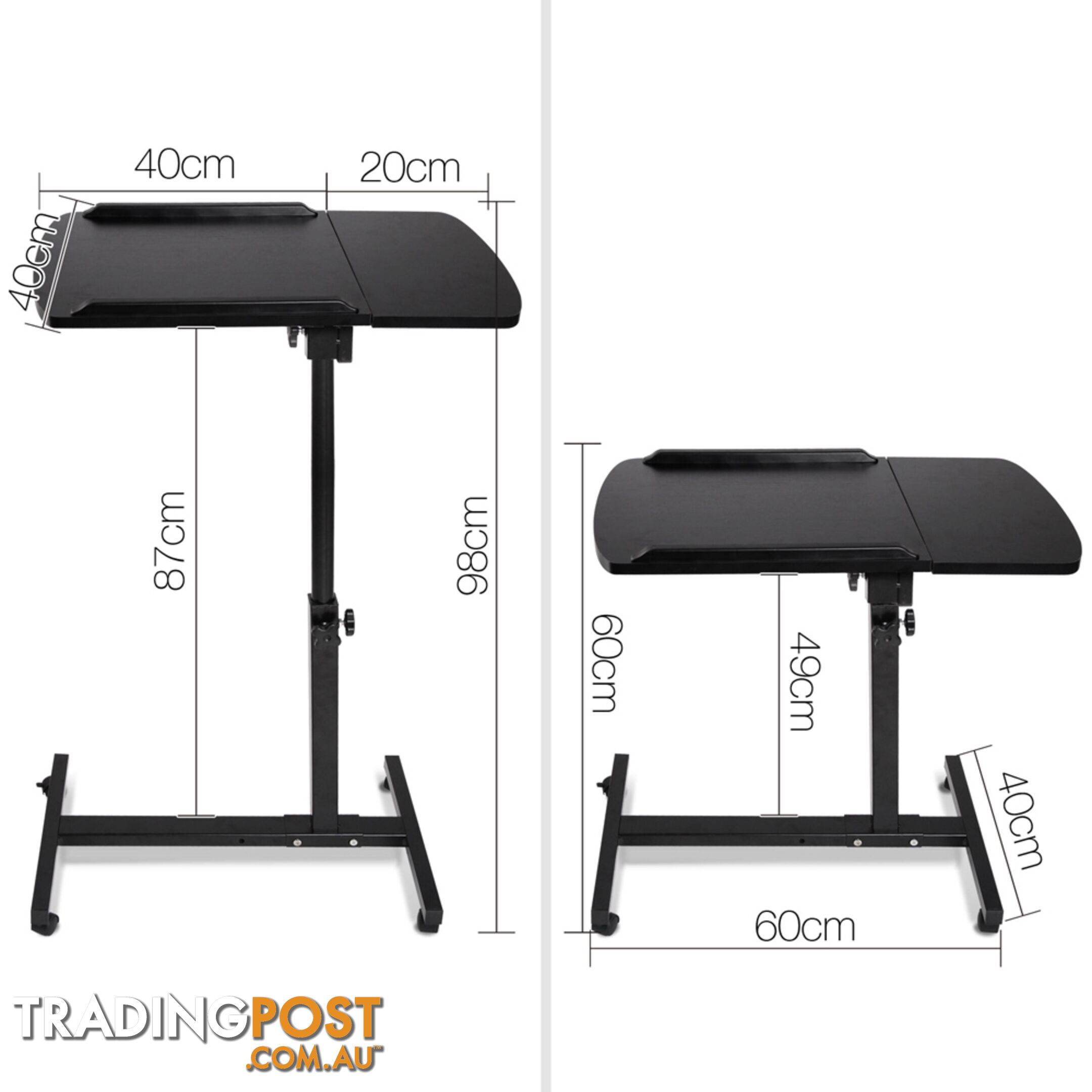 Rotating Mobile Laptop Adjustable Desk Black