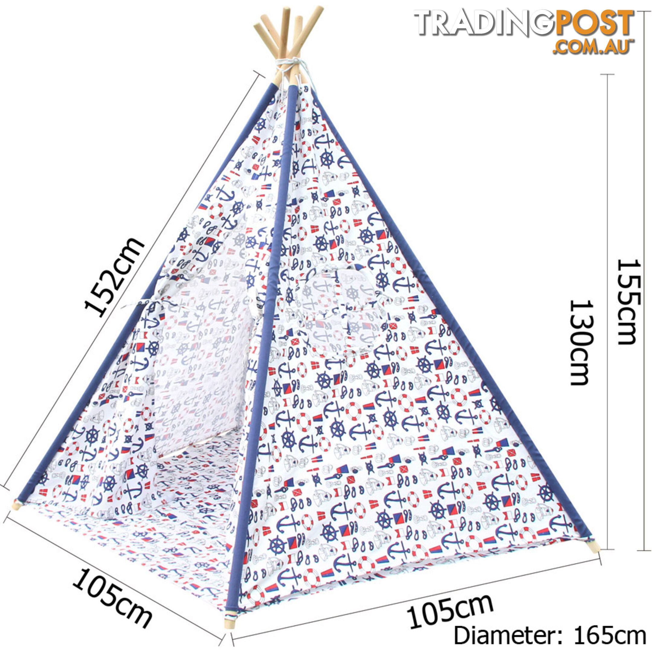 5 Poles Teepee Tent w/ Storage Bag