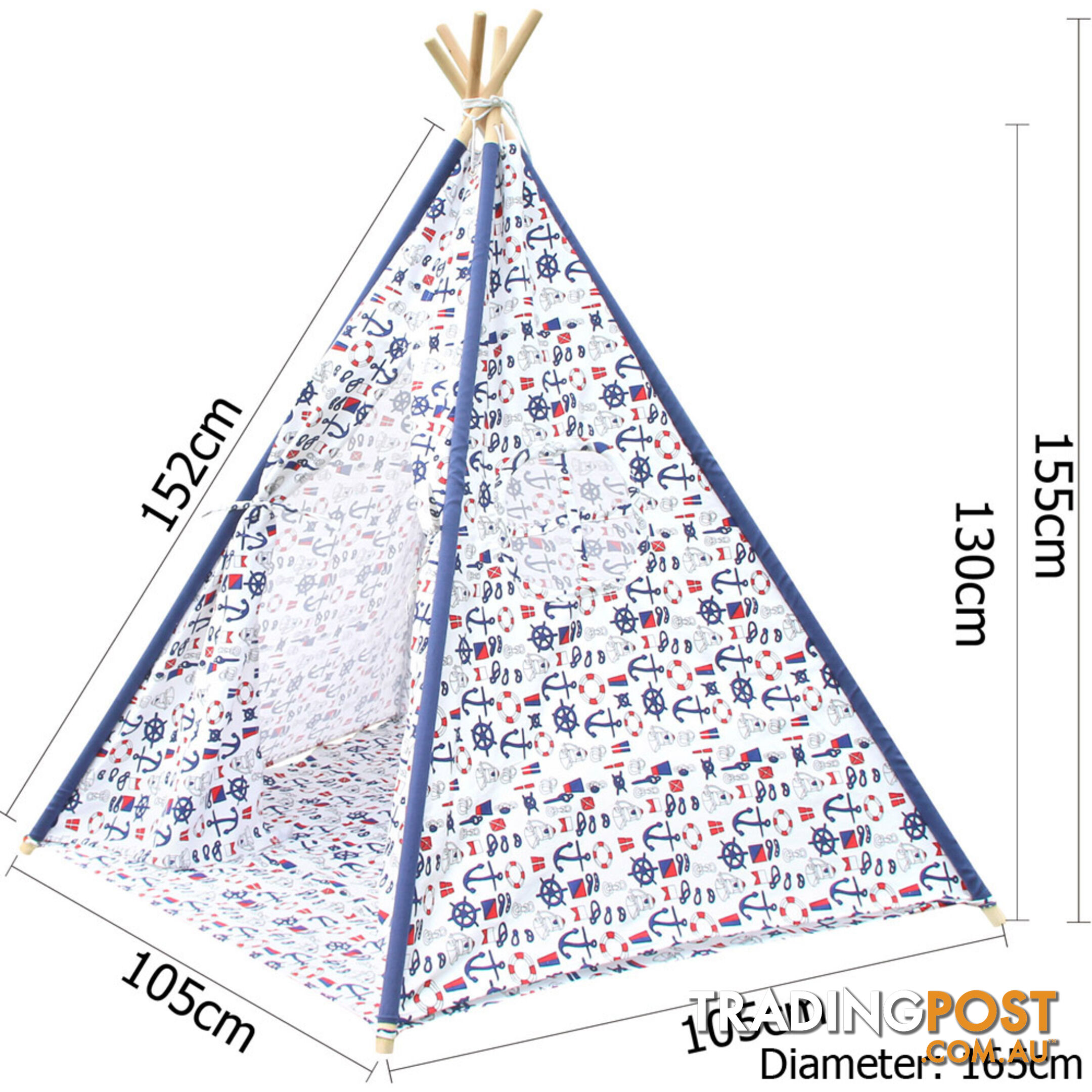 5 Poles Teepee Tent w/ Storage Bag