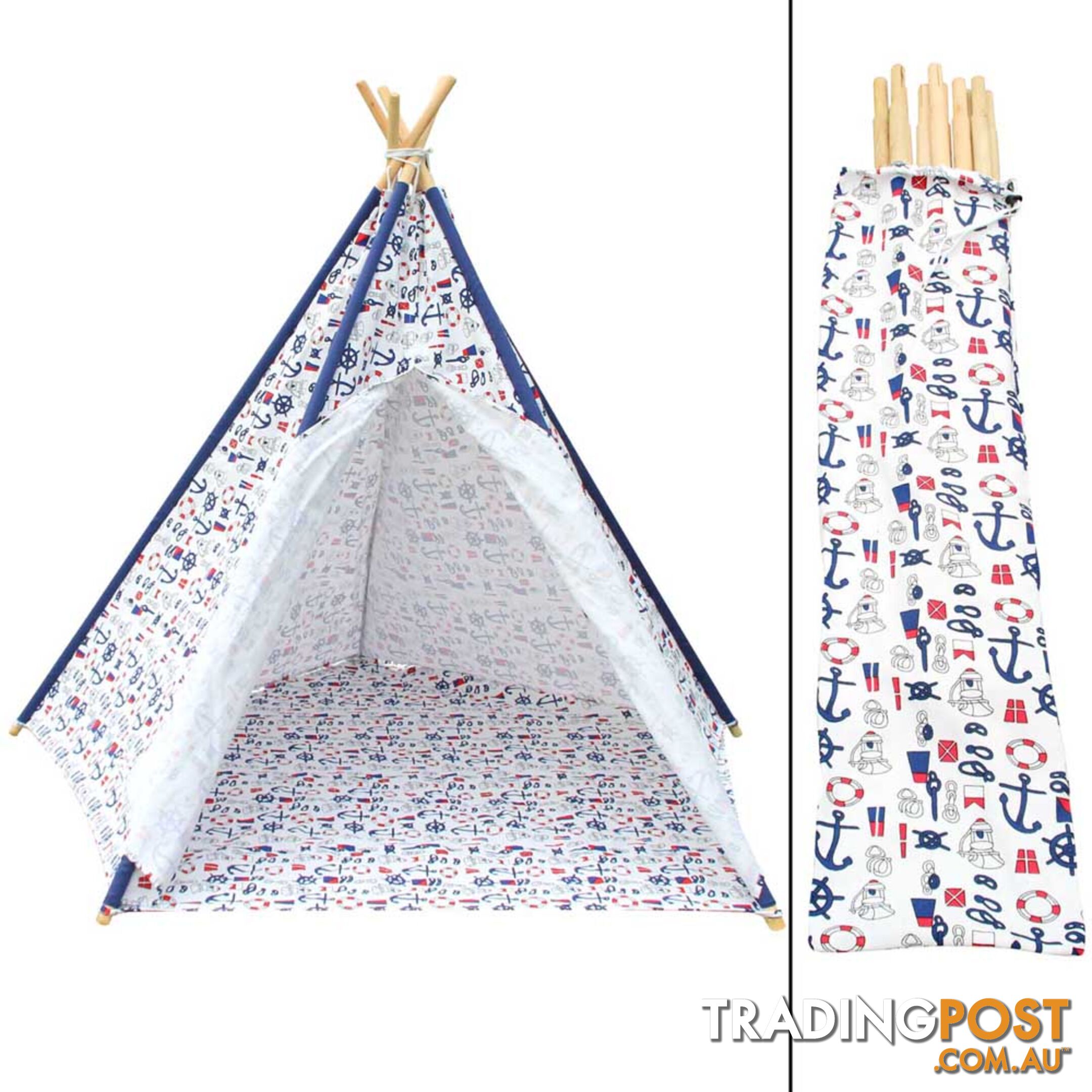 5 Poles Teepee Tent w/ Storage Bag