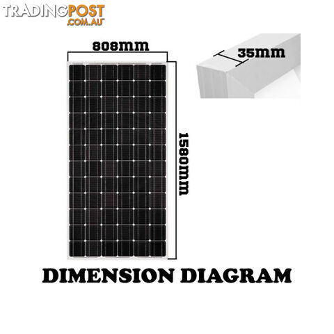 12V 200W Solar Panel Kit Home Generator Caravan Camping Power Mono Charging PWM