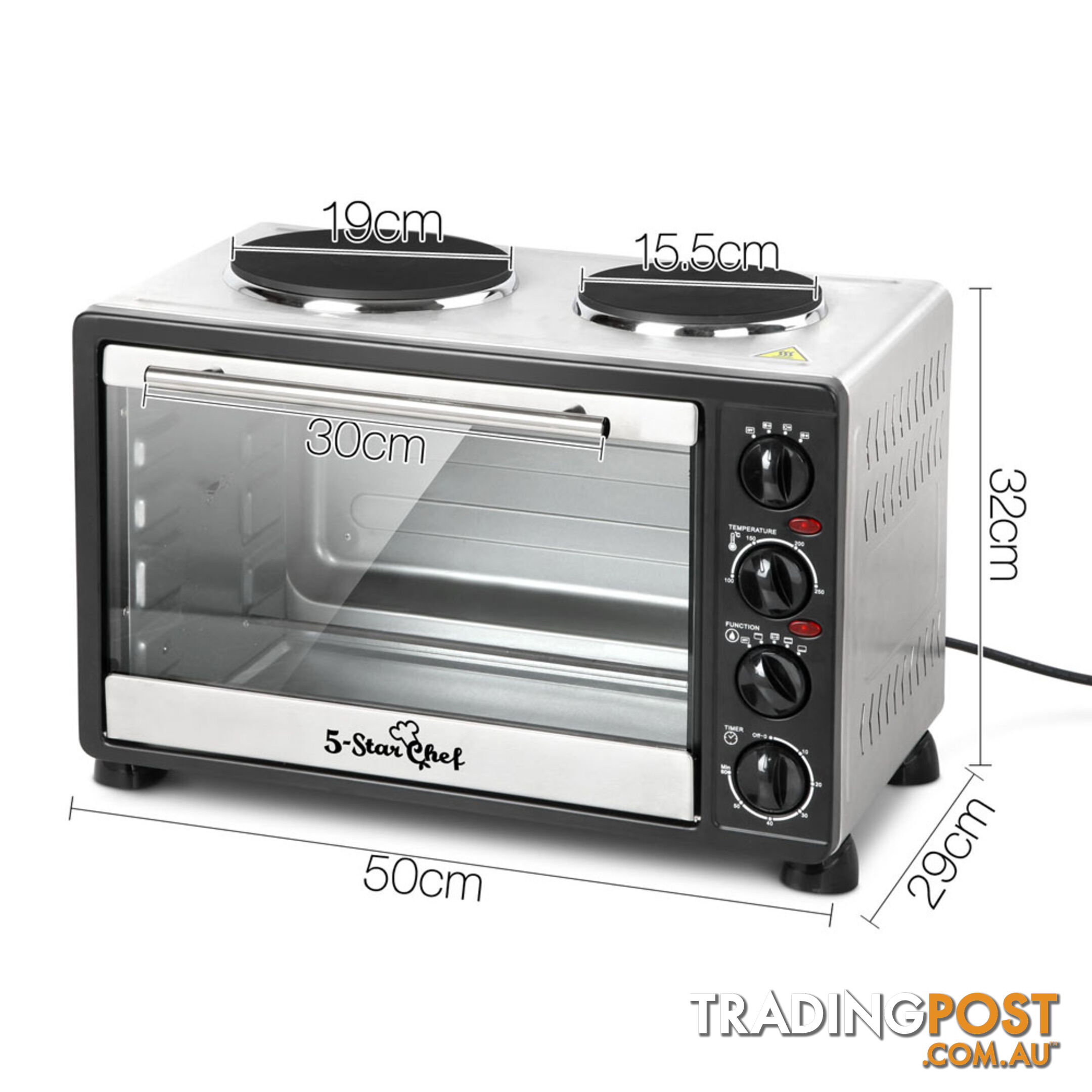 34L Benchtop Convection Oven with Twin Hot Plate