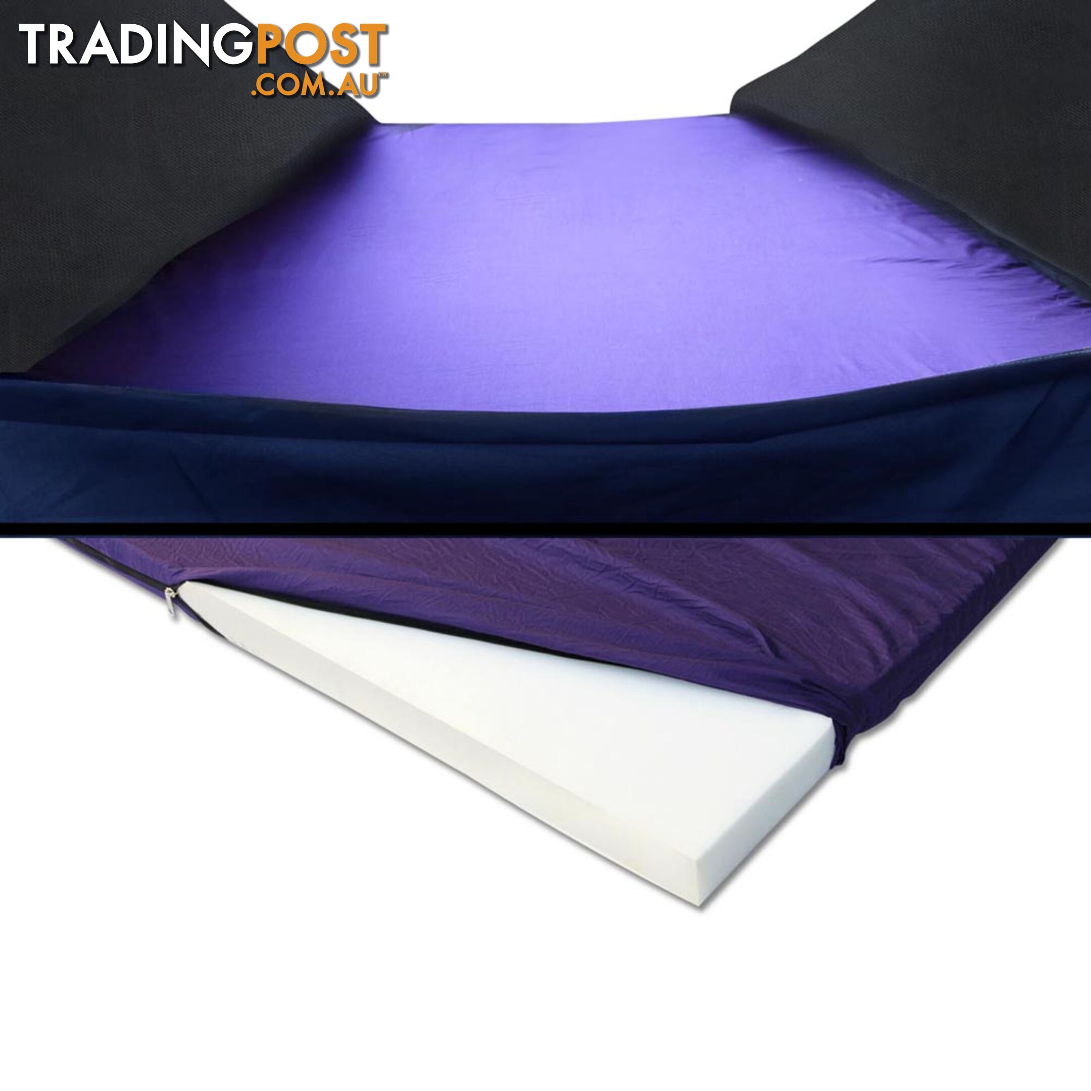 King Single Camping Canvas Swag with Mattress and Air Pillow - Blue