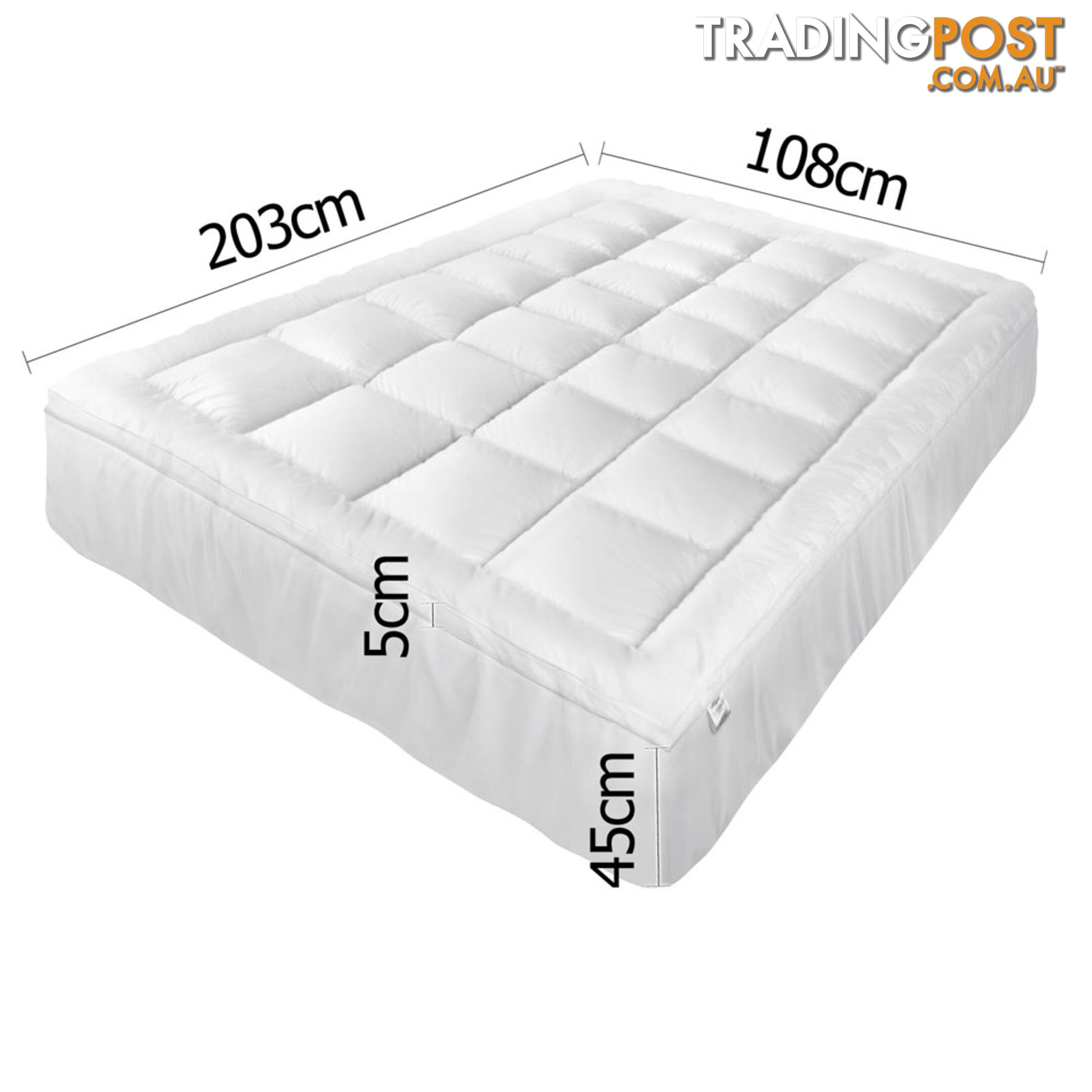 Pillowtop Mattress Topper Memory Resistant Protector Pad Cover King Single