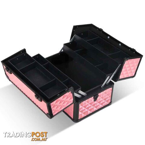 Portable Cosmetic Beauty Make Up Carry Case Box Pink