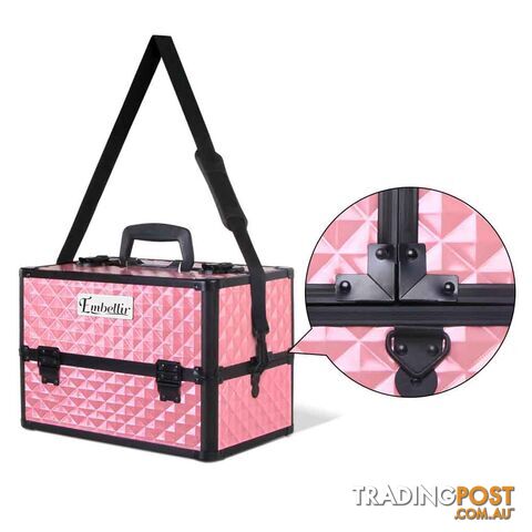 Portable Cosmetic Beauty Make Up Carry Case Box Pink