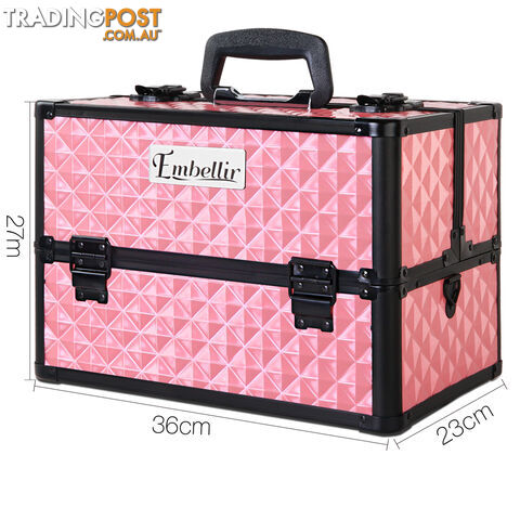 Portable Cosmetic Beauty Make Up Carry Case Box Pink