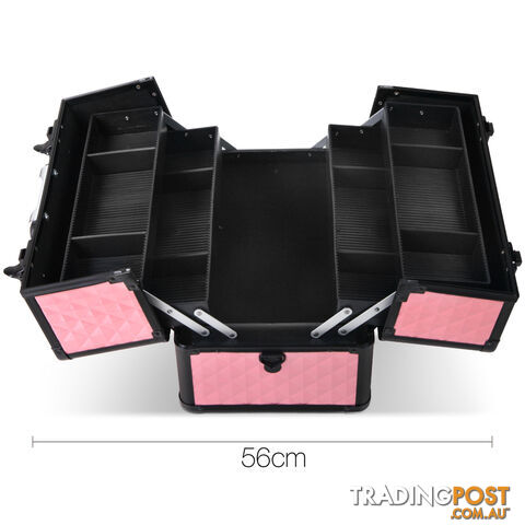 Portable Cosmetic Beauty Make Up Carry Case Box Pink