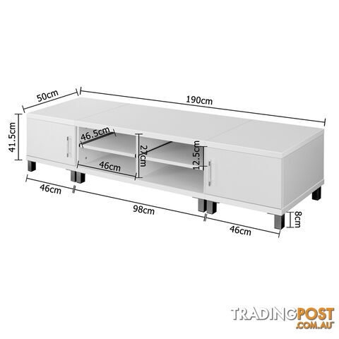 TV Stand Entertainment Unit Lowline Cabinet Drawer White