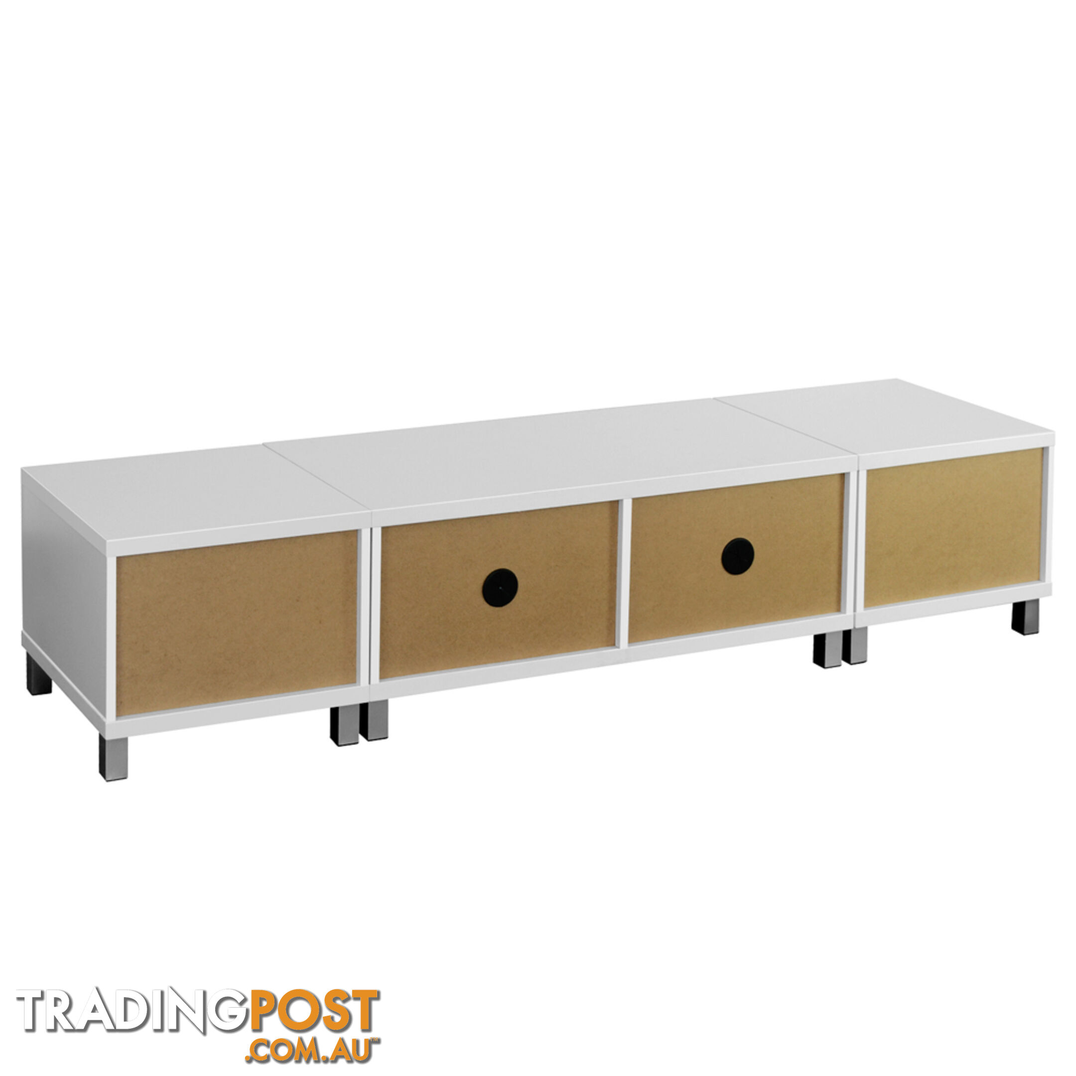 TV Stand Entertainment Unit Lowline Cabinet Drawer White