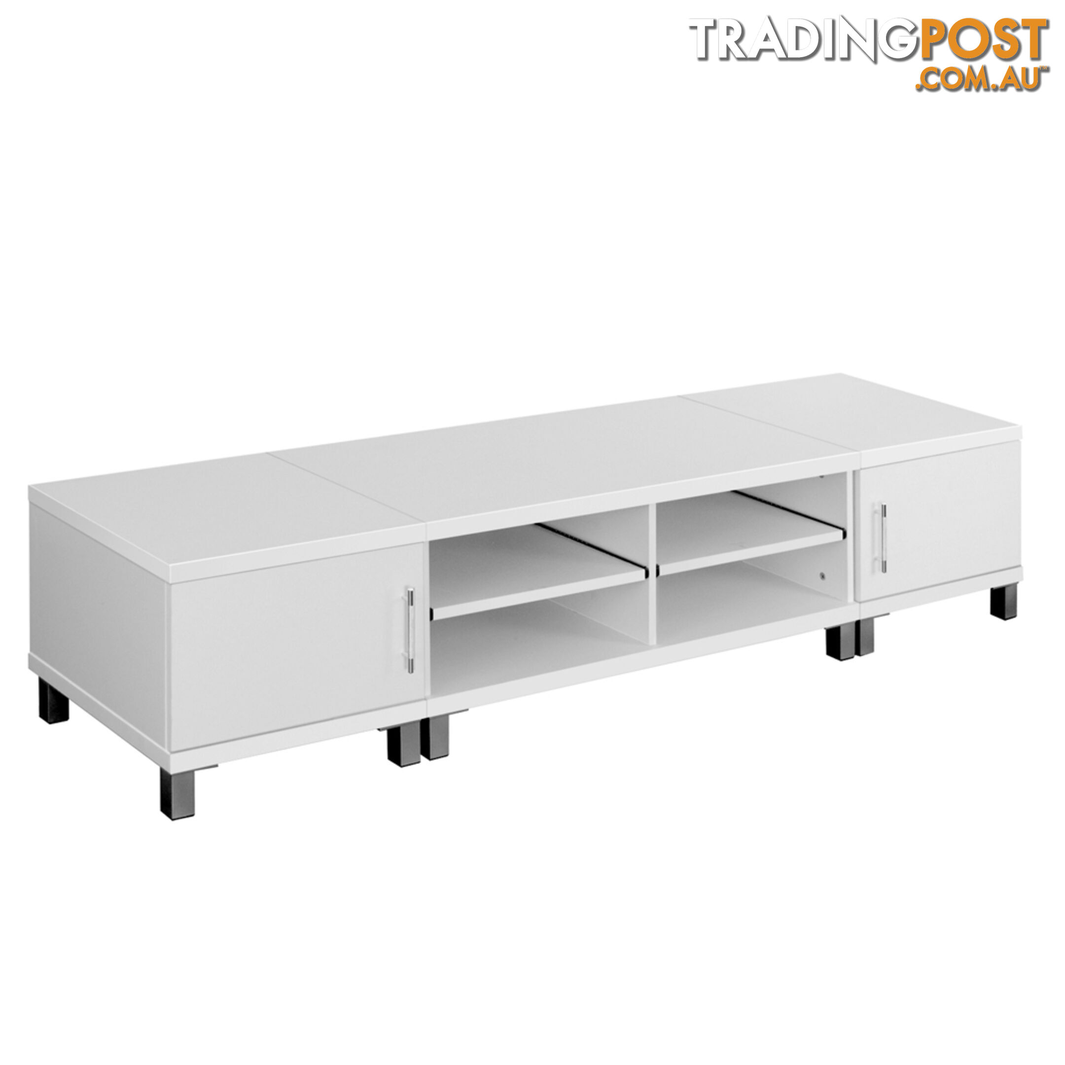 TV Stand Entertainment Unit Lowline Cabinet Drawer White