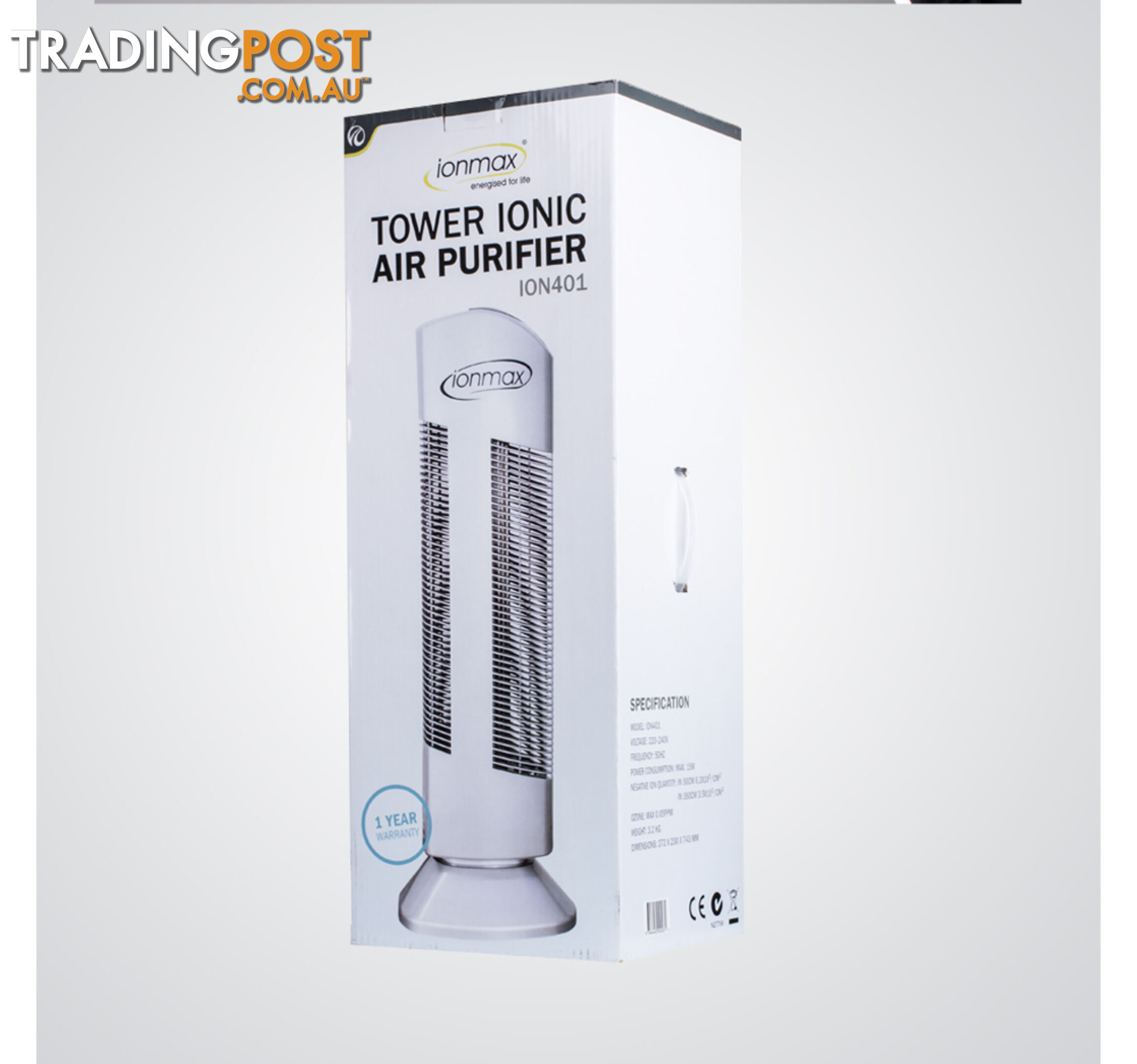 Ionmax‘Œ Tower Air Purifier Silver