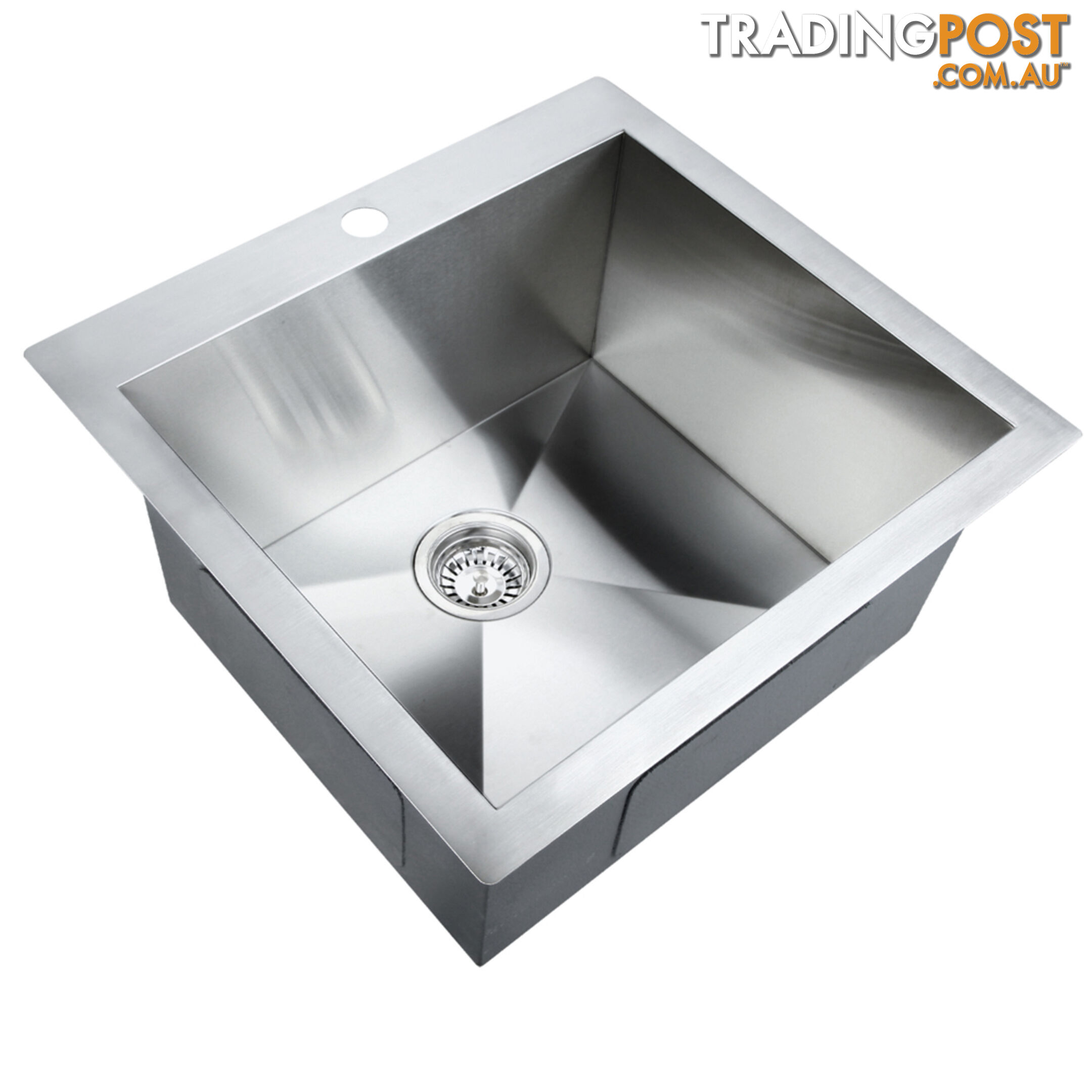 Stainless Steel Kitchen Laundry Sink w/ Strainer Waste 530 x 500mm