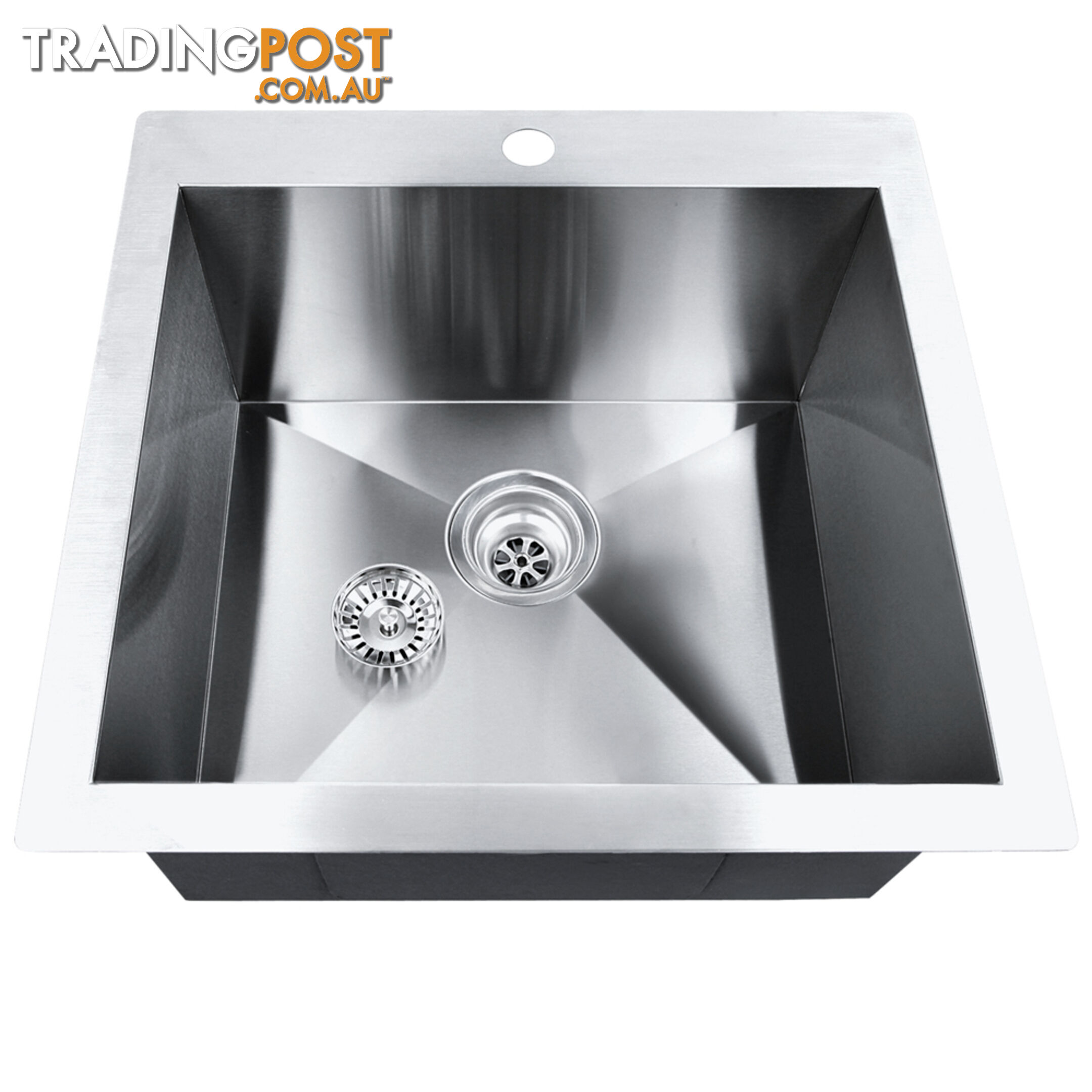 Stainless Steel Kitchen Laundry Sink w/ Strainer Waste 530 x 500mm