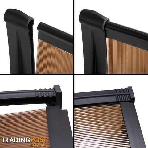 DIY Window Door Awning Cover Brown 100 x 300cm