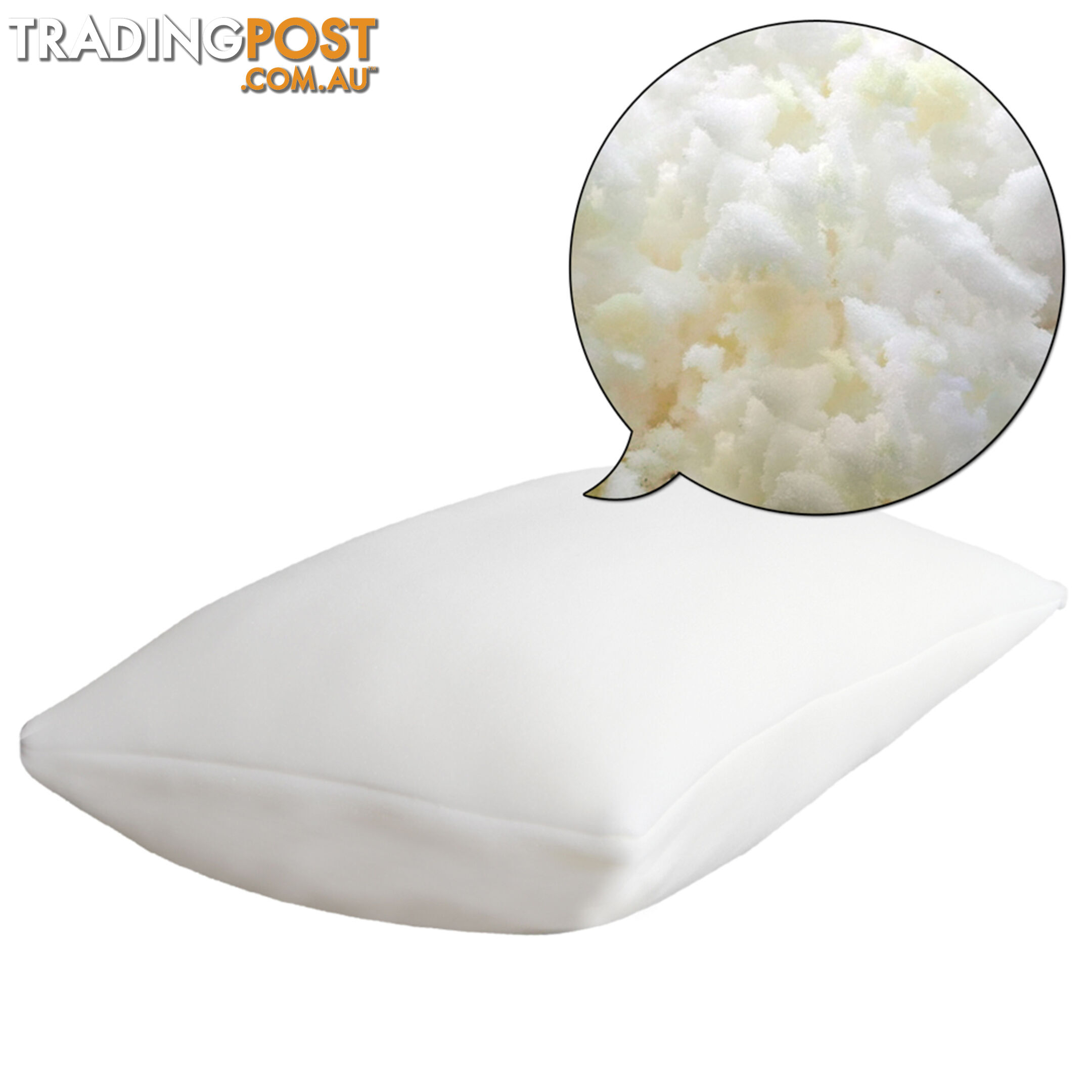 Set of 2 Bamboo Fabric Cover Shredded Memory Foam Pillow 70 x 40 cm