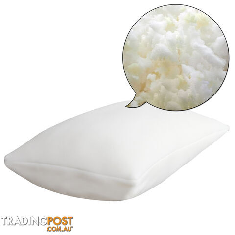 Set of 2 Bamboo Fabric Cover Shredded Memory Foam Pillow 70 x 40 cm