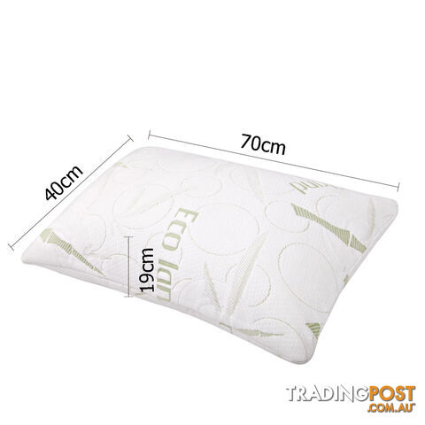 Set of 2 Bamboo Fabric Cover Shredded Memory Foam Pillow 70 x 40 cm