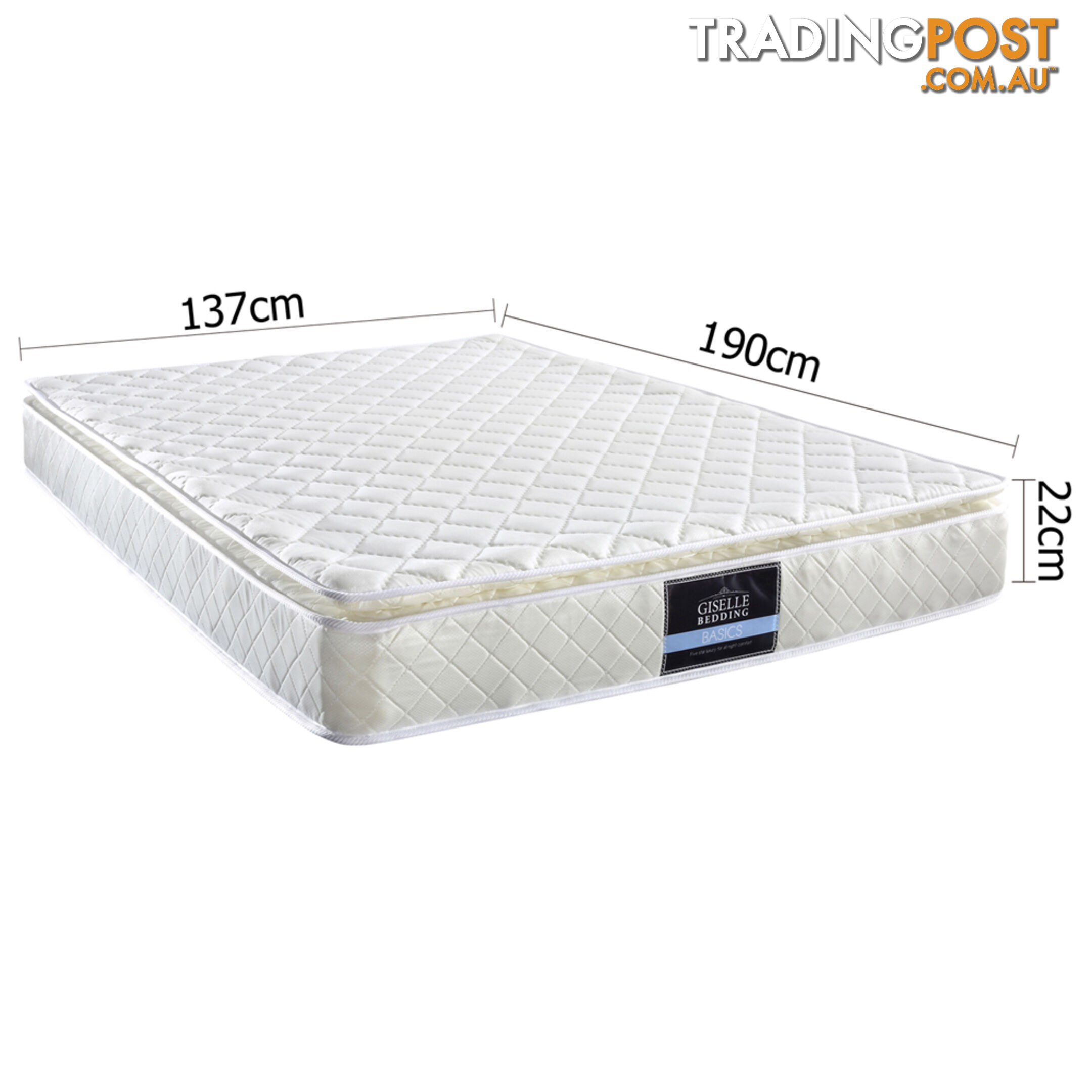 Pillow Top Pocket Spring Mattress 22cm Double