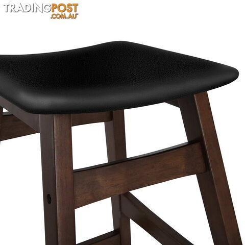 Sert of 2 Rubberwood Bar Stools - Black