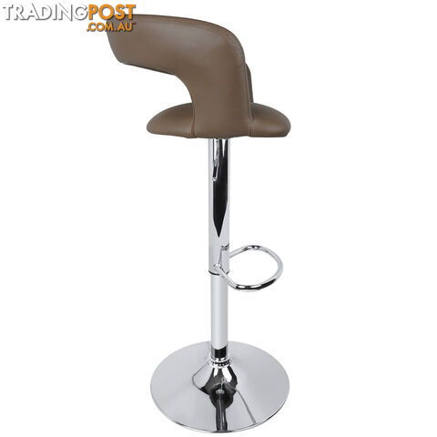 Set of 2 PU Leather Kitchen Bar Stool Taupe - photo 3 of 9