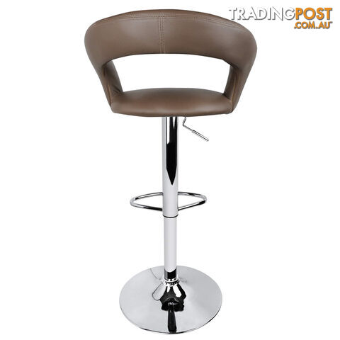 Set of 2 PU Leather Kitchen Bar Stool Taupe - photo 5 of 9