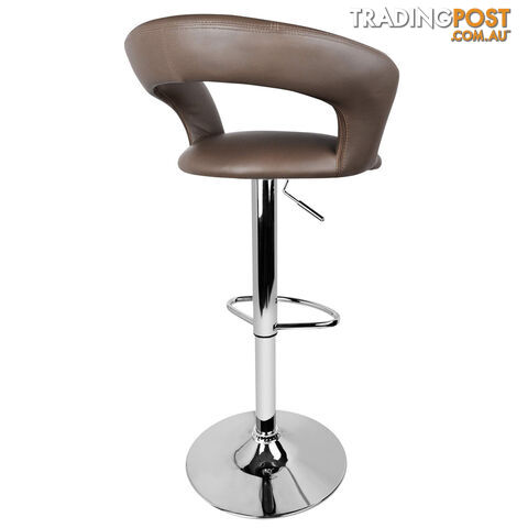 Set of 2 PU Leather Kitchen Bar Stool Taupe - photo 4 of 9