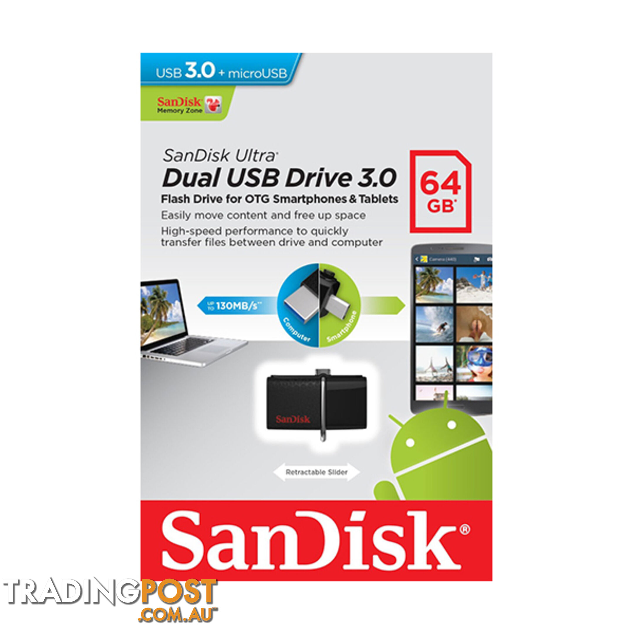 Sandisk SDDD2-064G OTG-64G Ultra Dual USB 3.0 Pen Drive