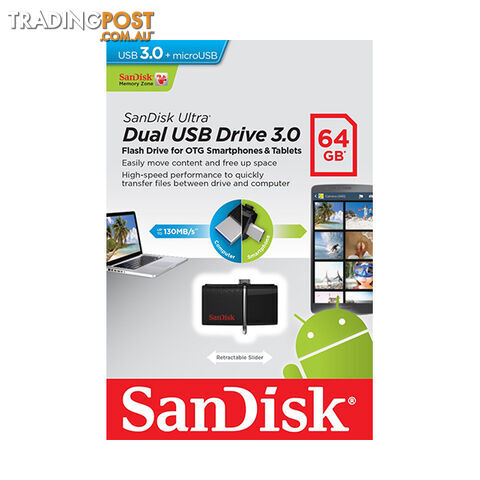 Sandisk SDDD2-064G OTG-64G Ultra Dual USB 3.0 Pen Drive