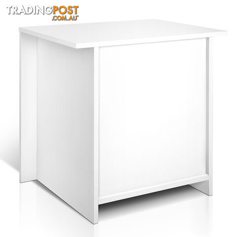 Anti-Scratch Bedside Table 2 Drawers - White - photo 5 of 8