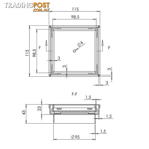 Set of 2 Square Stainless Steel Shower Grate Drain Floor Bathroom 95mm