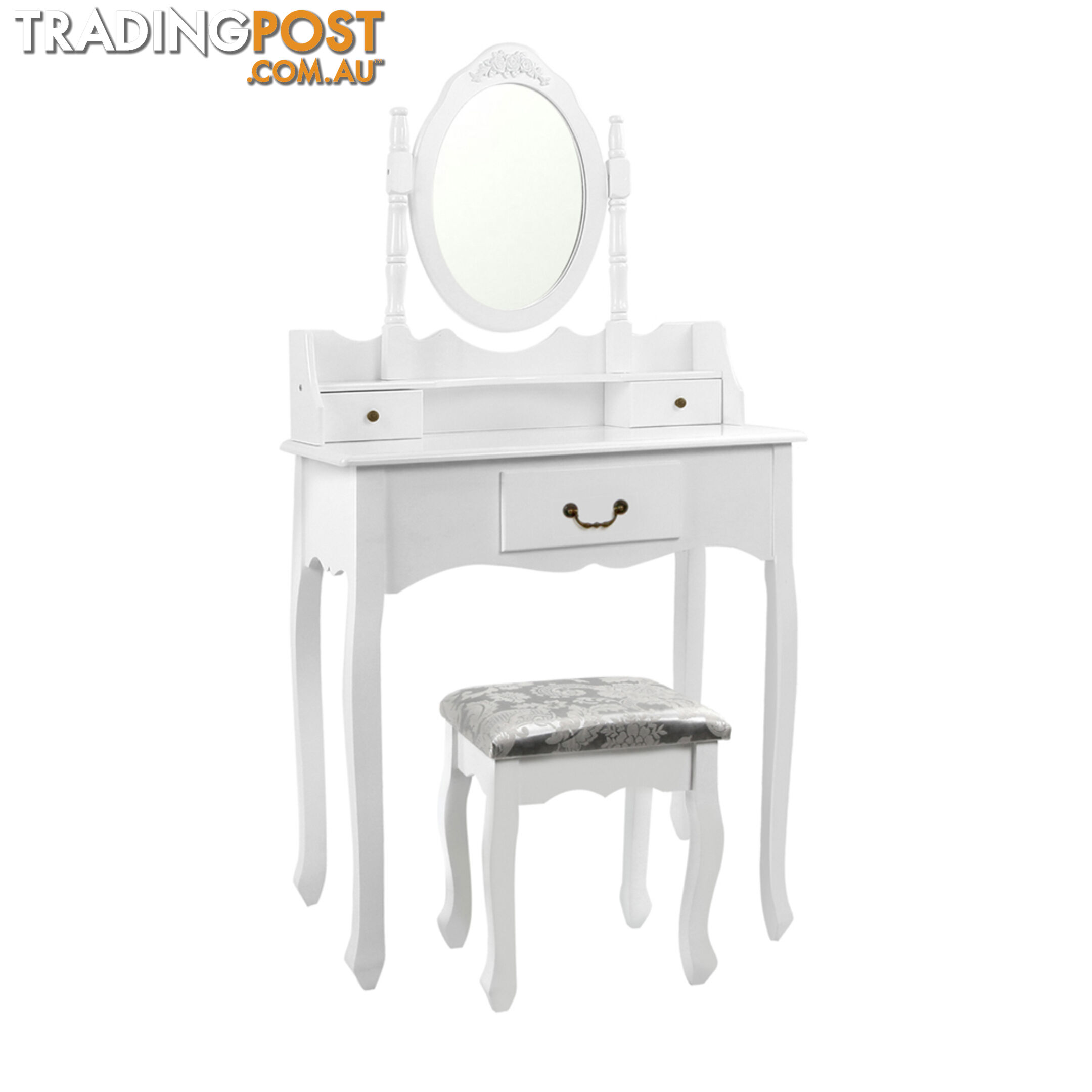 3 Drawer Dressing Table w/ Mirror White